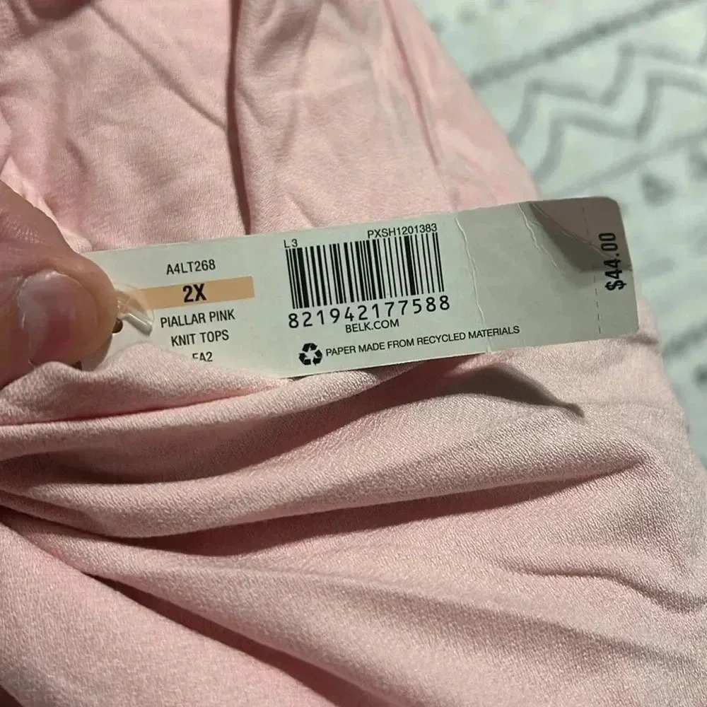 New Directions Pink 3/4 Length Sleeve Stretchy Fabric knit Top NWT - Picture 6 of 6